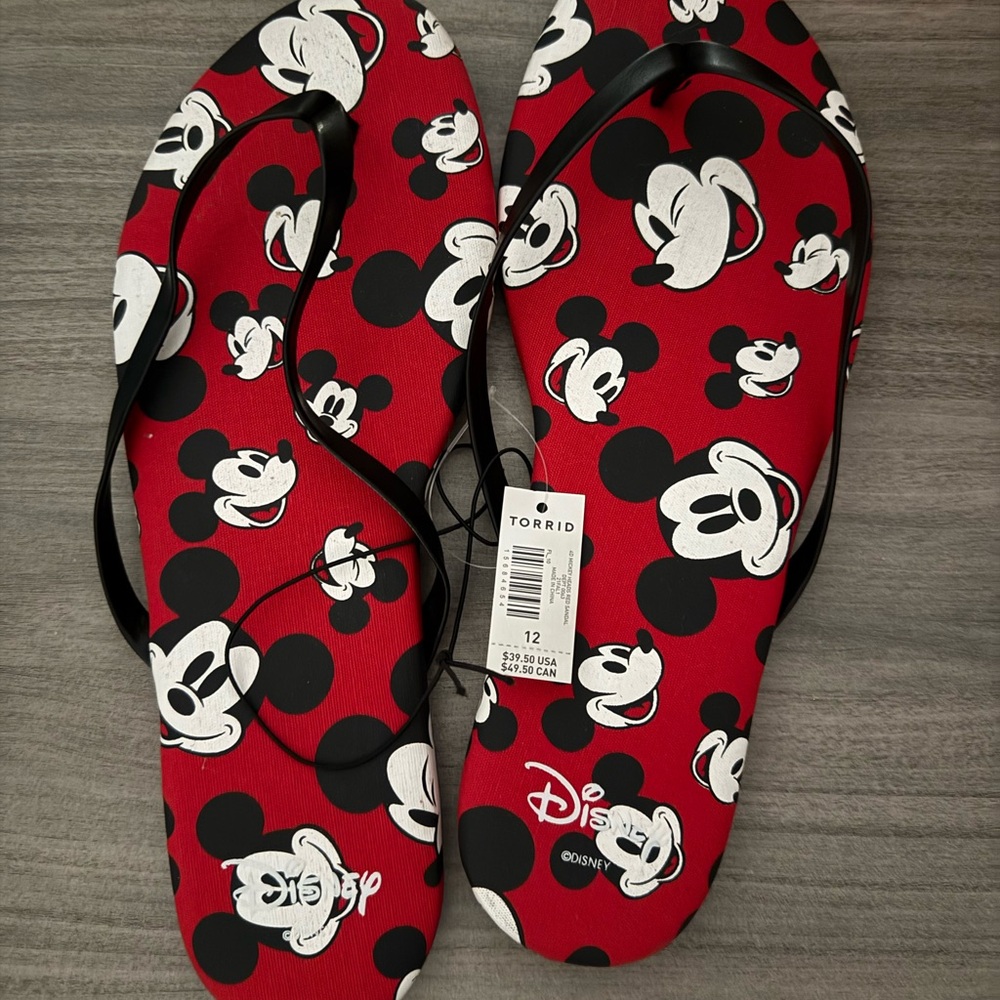 Disney Red and Black Mickey Mouse Sandals by Torrid
